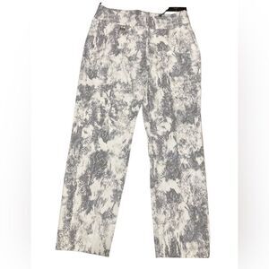 Tahari white and gray snakeskin print pull on pants with tummy control- …